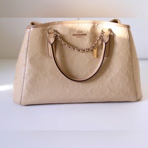 Nude/Cream Coach Purse w. Velvet Interior